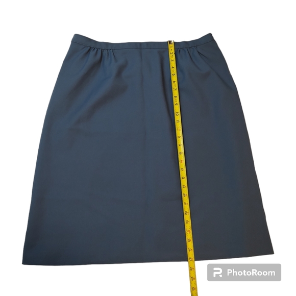 Vintage Women's Skirt Dark Periwinkle Navy Blue 38in Waist Pull On IGLWU Office - Picture 6 of 7